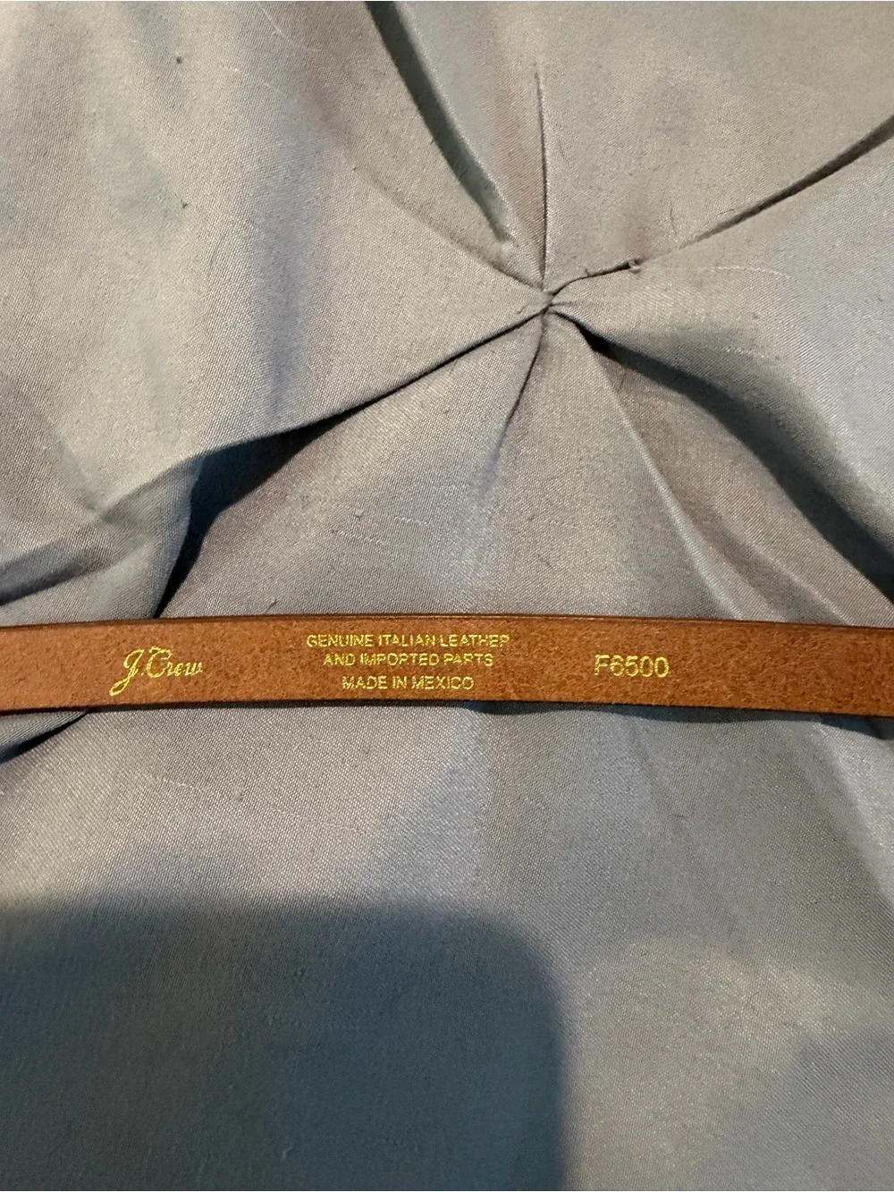 J. Crew Narrow Cognac Leather Belt with Gold Buckle - Picture 3 of 3